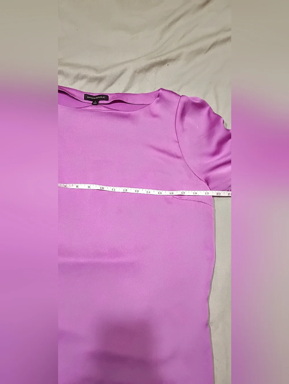 lilac purple Banana Republic short sleeve blouse GUC Large